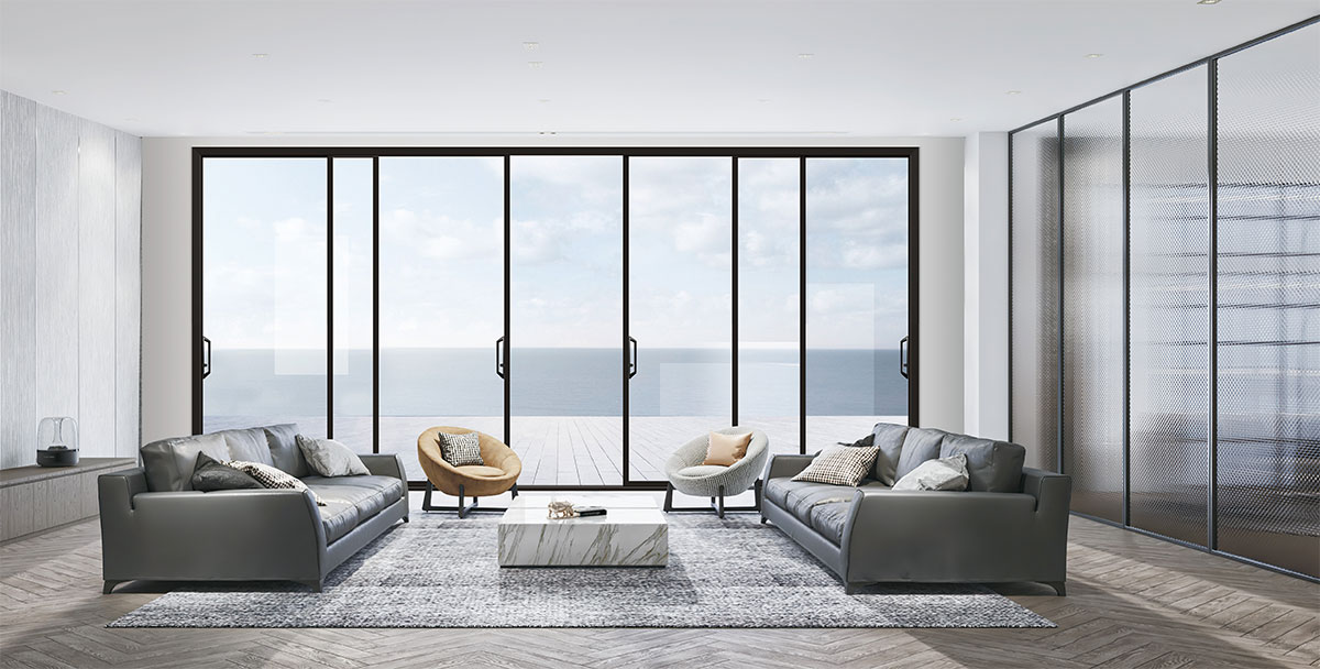 系統(tǒng)門窗裝修效果圖-極窄推拉門